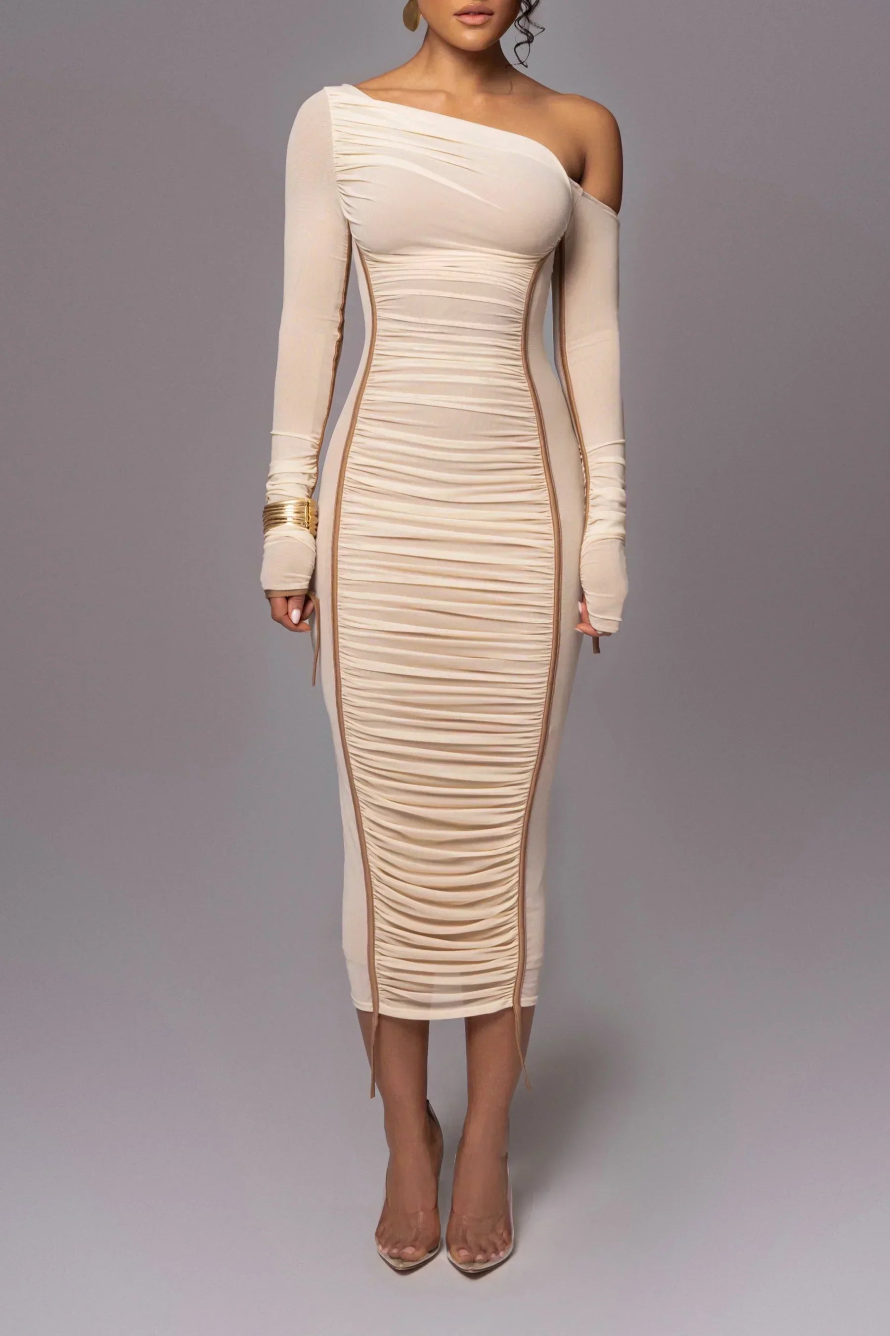 Off-Shoulder Midi Dress