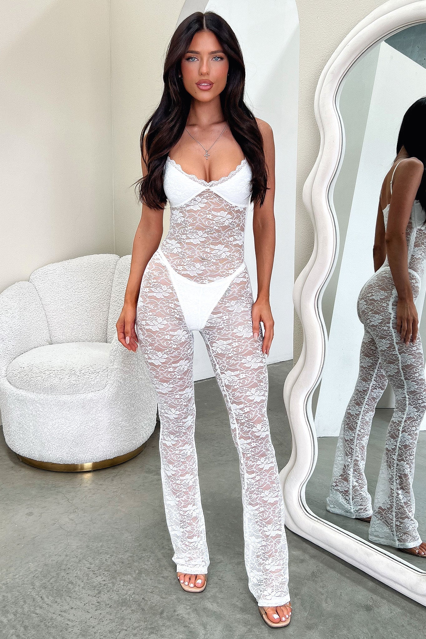 MILA – Lace Flared Jumpsuit