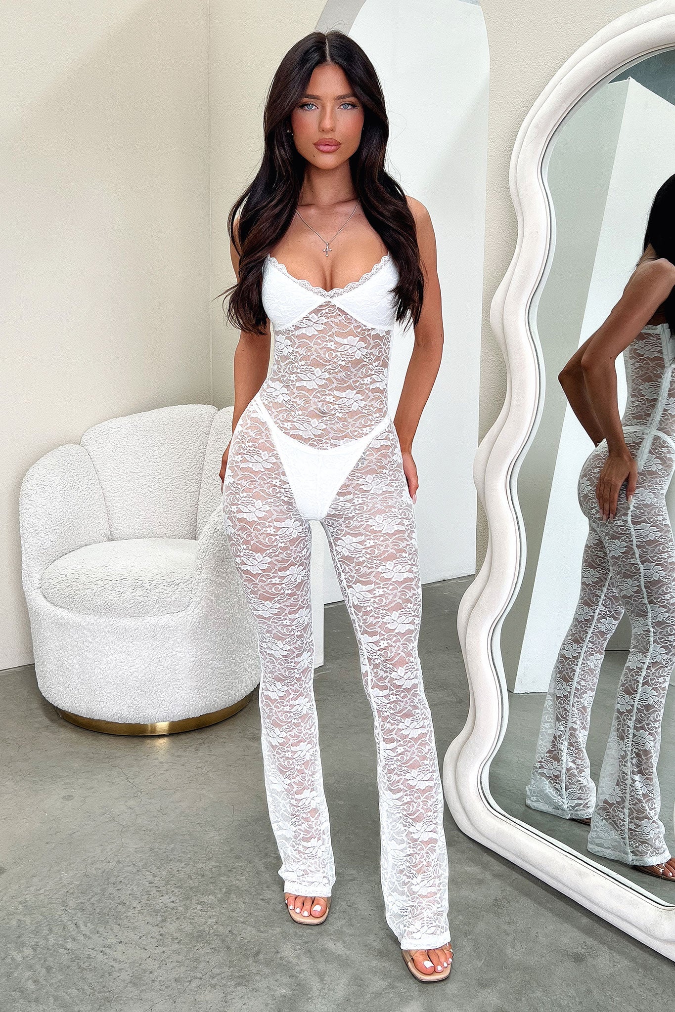 MILA – Lace Flared Jumpsuit