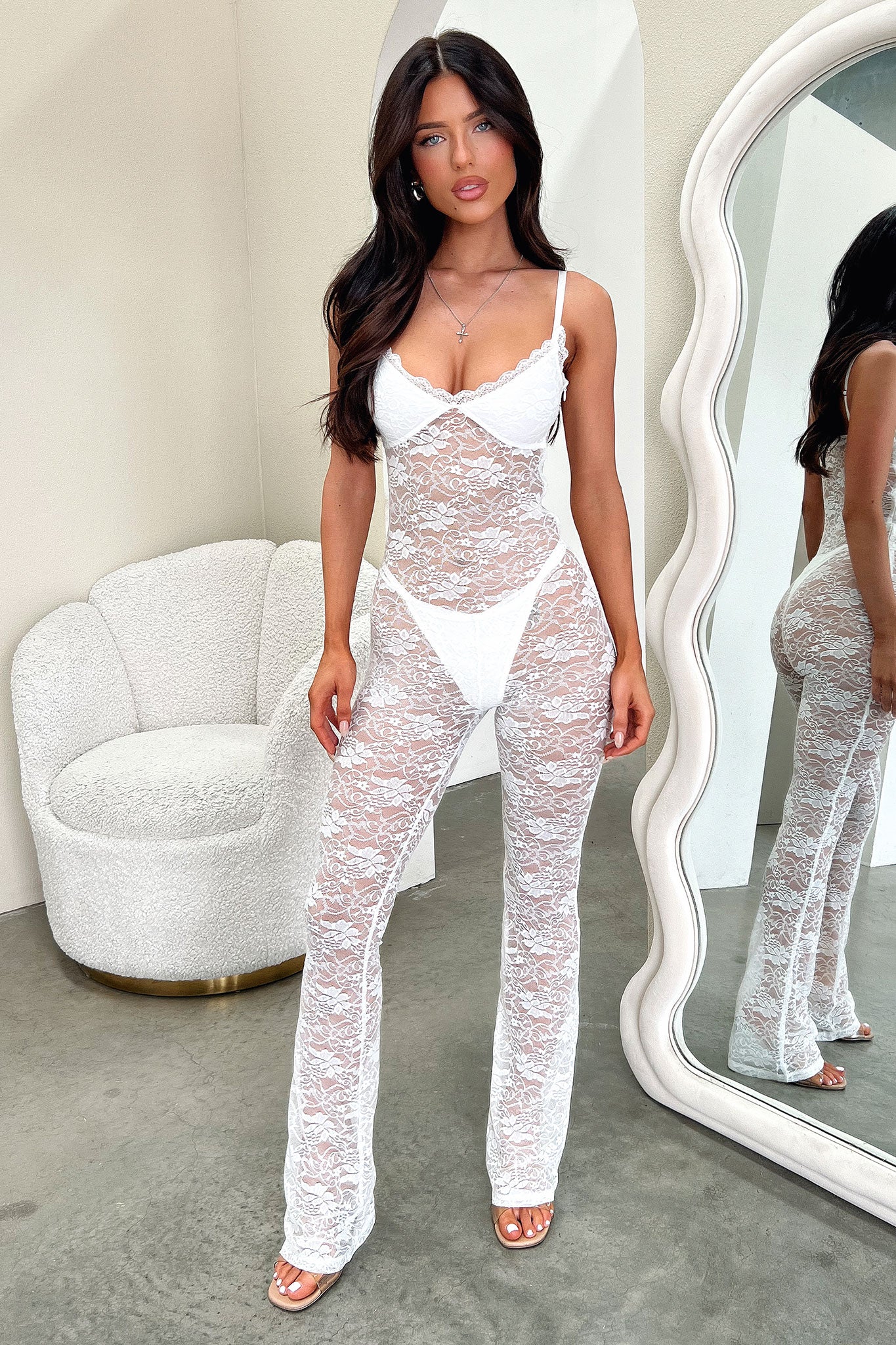 MILA – Lace Flared Jumpsuit
