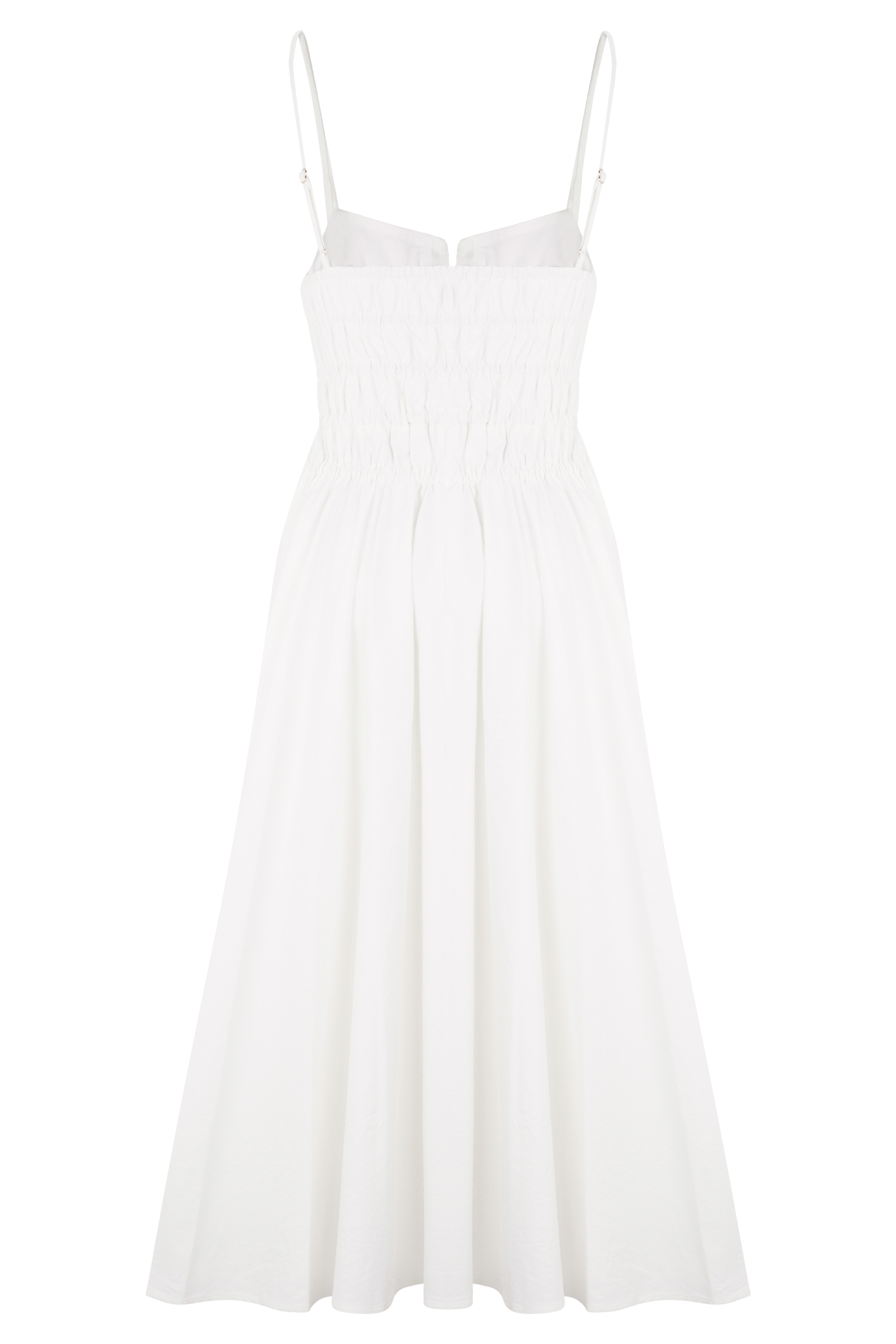 Zaya Shirred Cotton Midi Dress