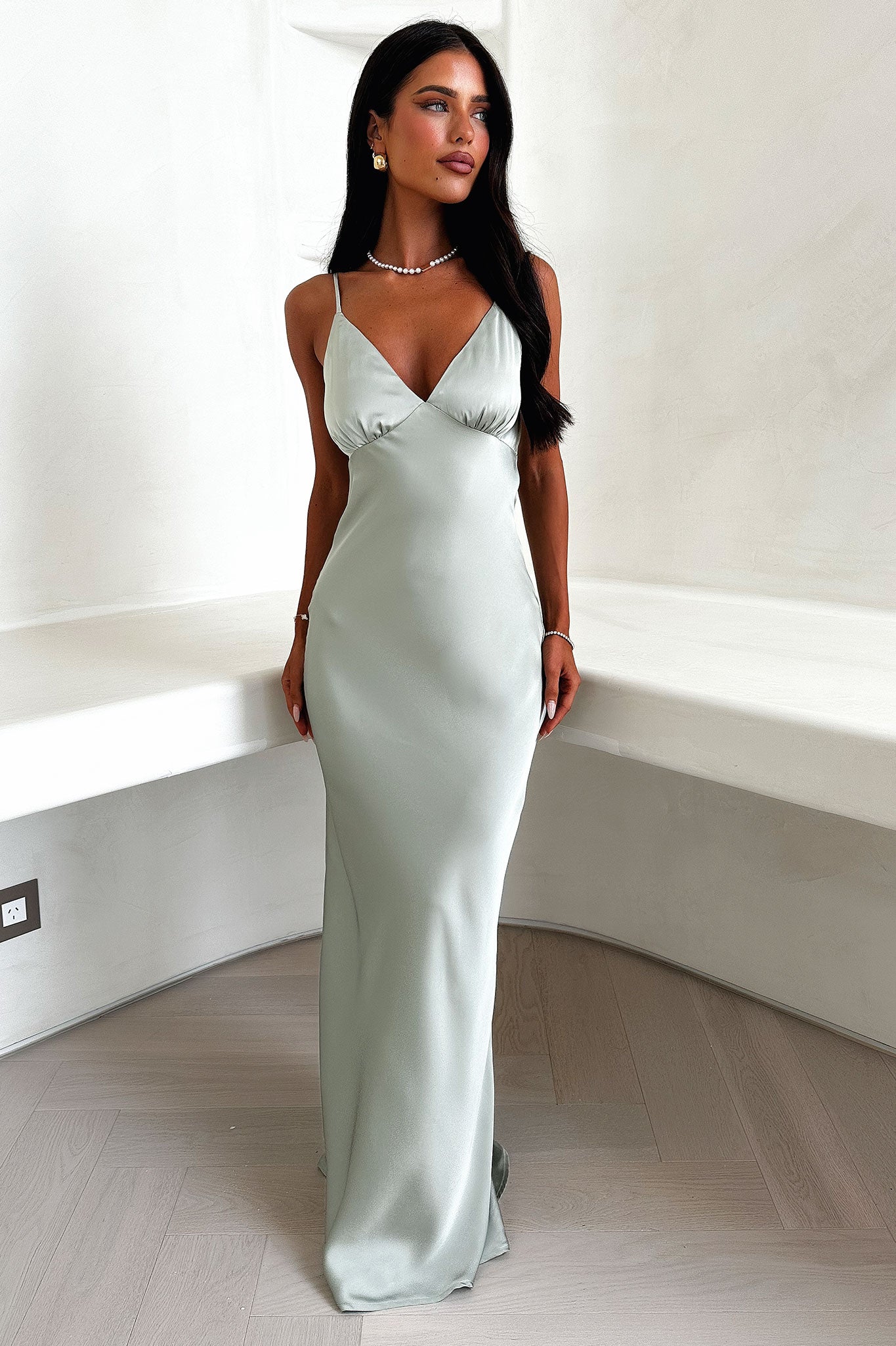 Elina Satin Maxi Jurk
