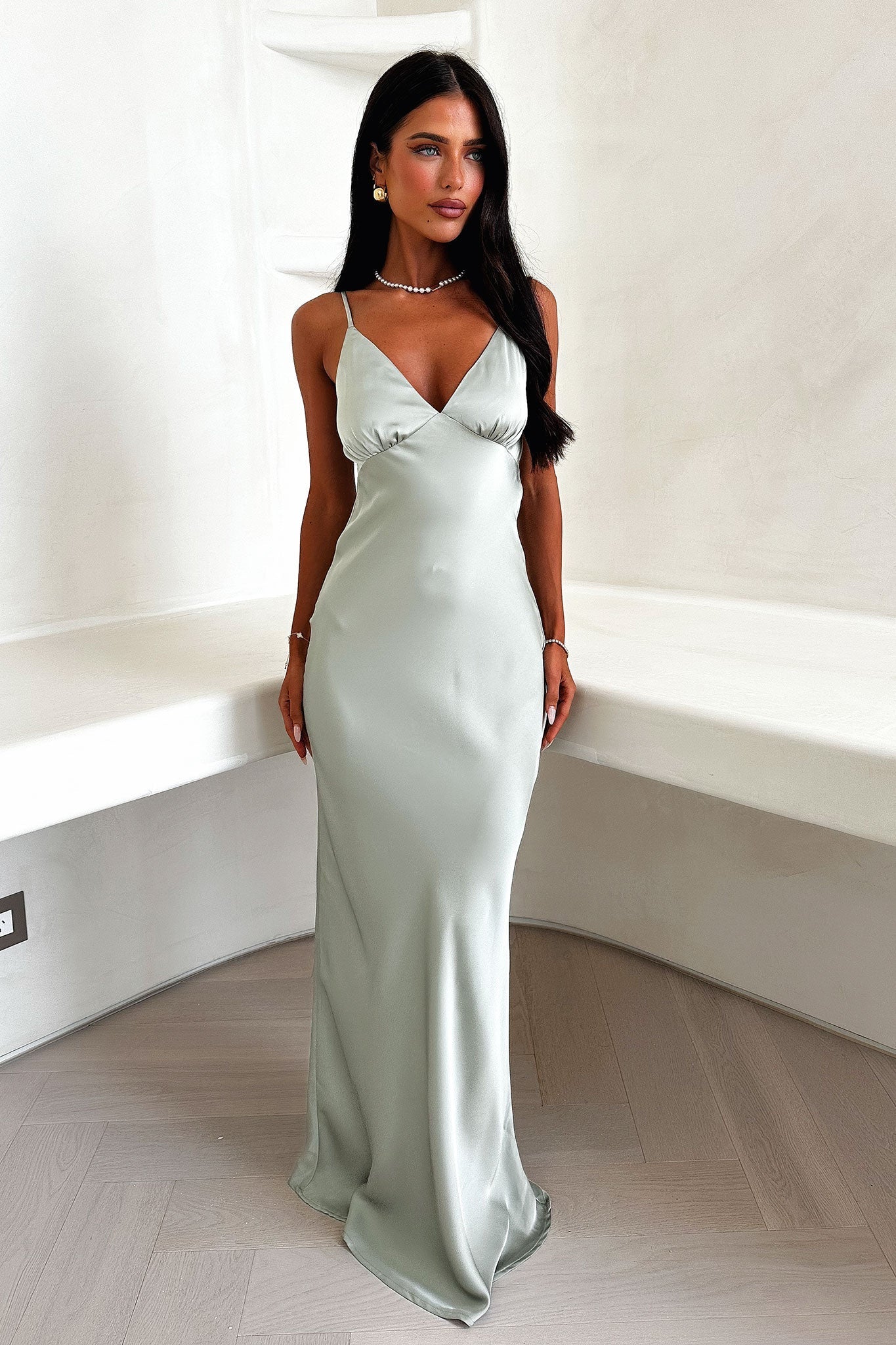 Elina Satin Maxi Jurk